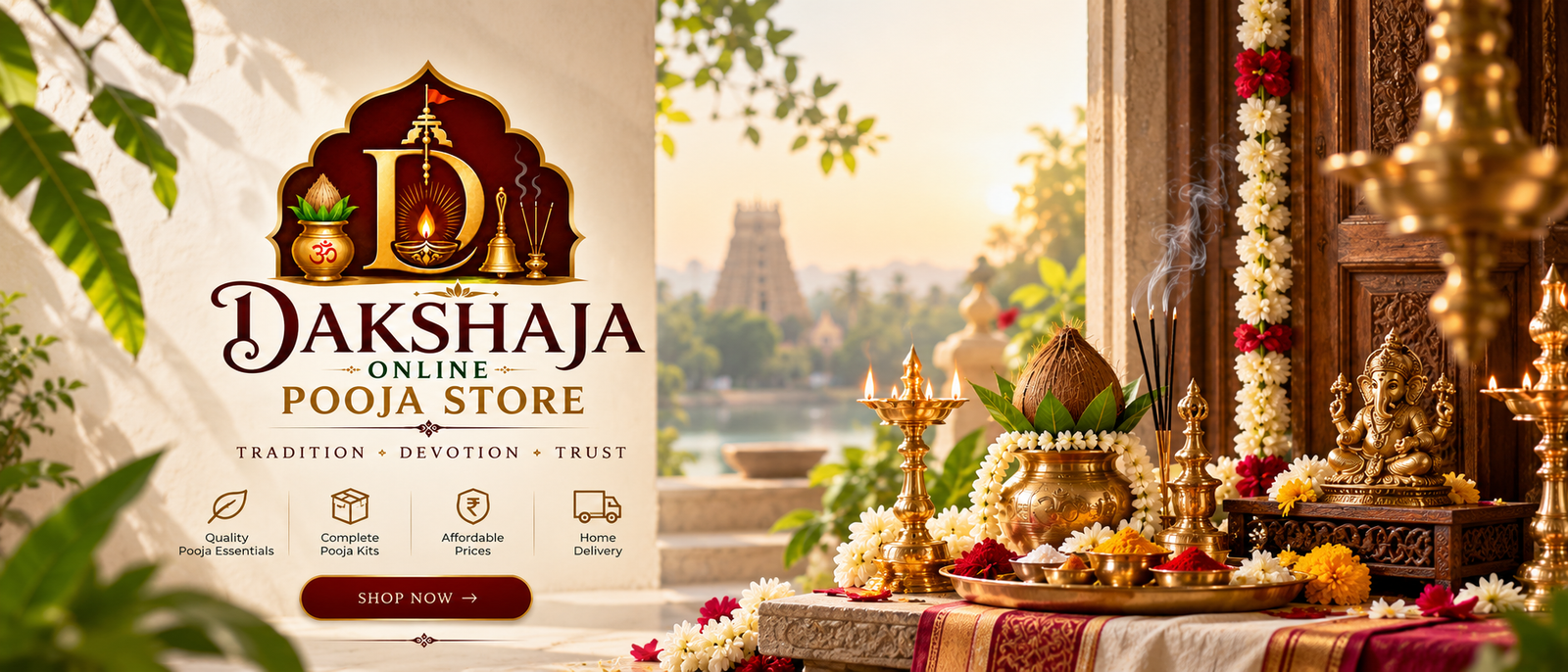 dakshaja pooja store banner