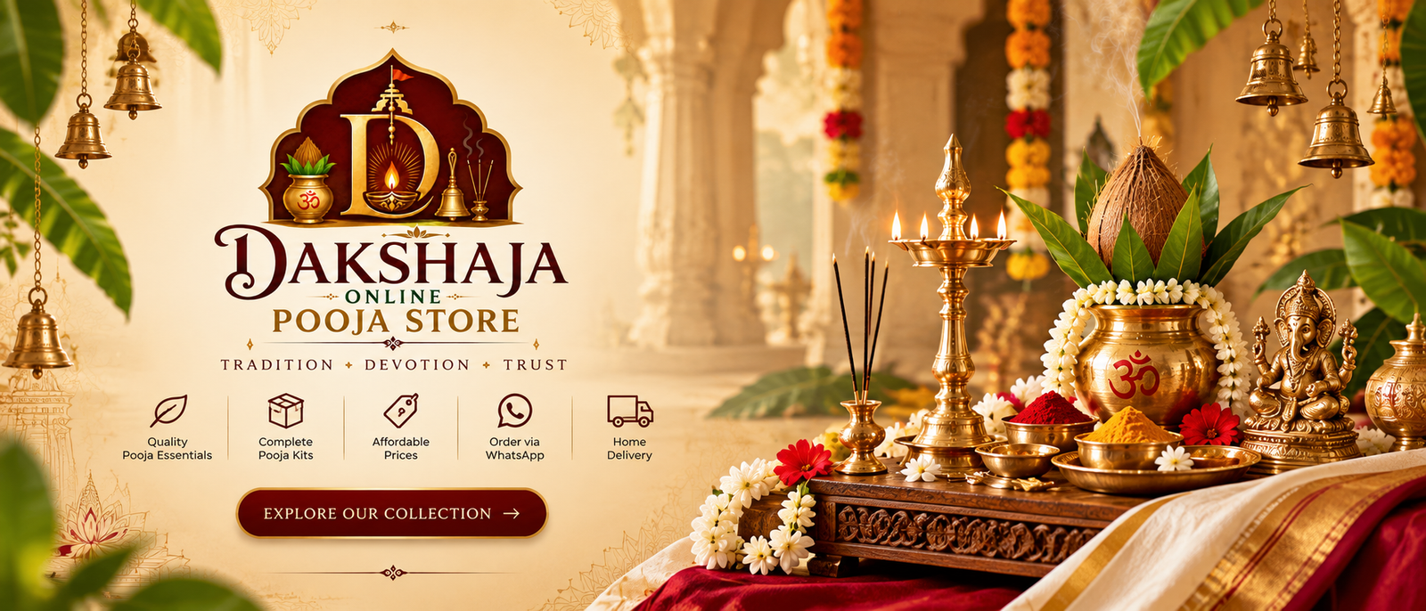dakshaja pooja store heritage banner